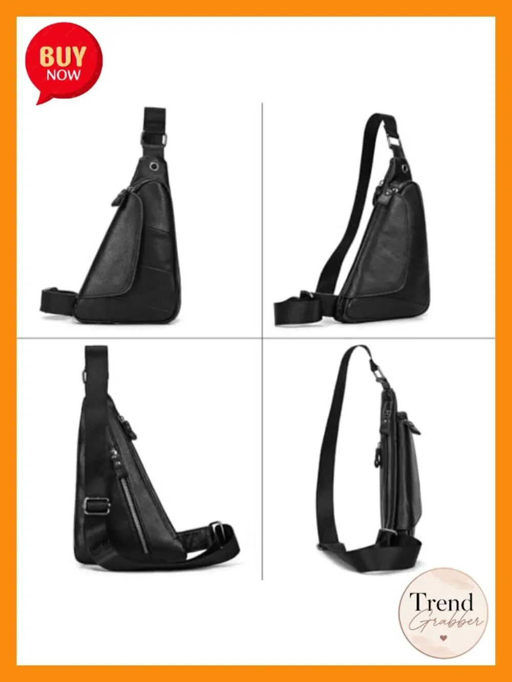 Genuine Leather Sling Bag Chest Shoulder Backpack Crossbody for Travel Hiking